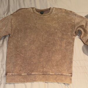 Women’s Tan Sweater with Subtle Embellishments